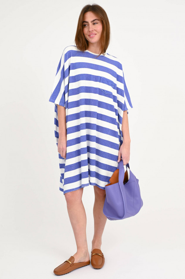 Love Joy Victory Frottee-Poncho/Überwurf in Lila/Weiß gestreift