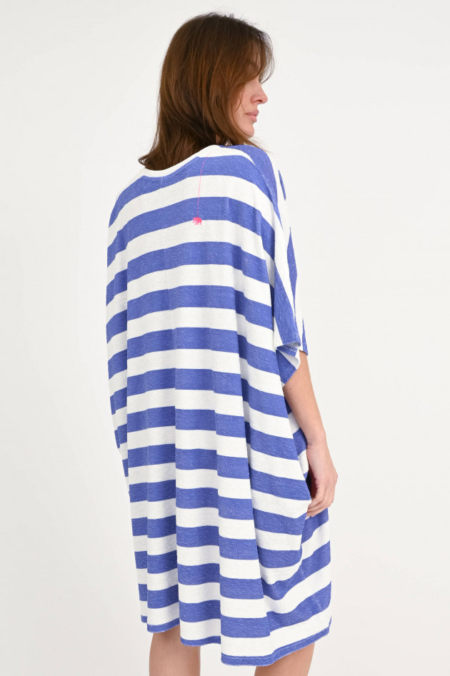 Love Joy Victory Frottee-Poncho/Überwurf in Lila/Weiß gestreift