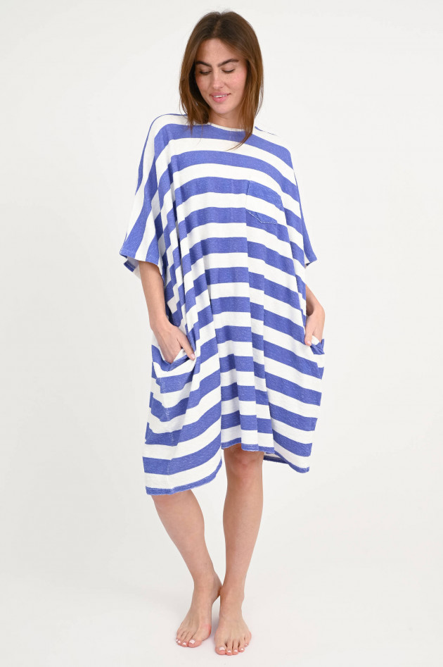 Love Joy Victory Frottee-Poncho/Überwurf in Lila/Weiß gestreift