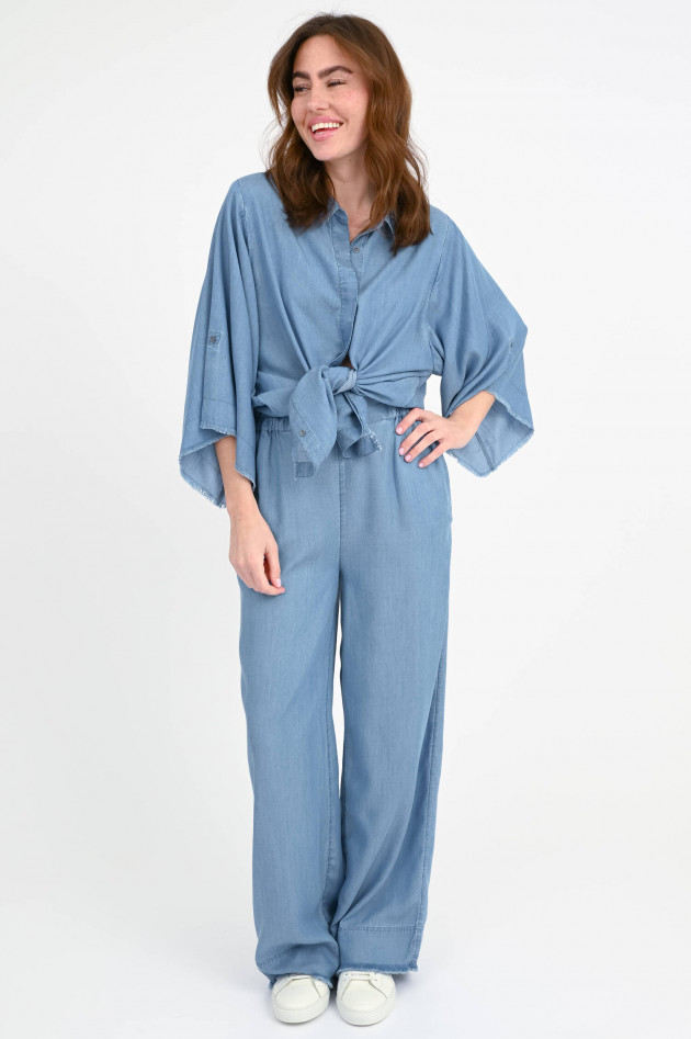Love Joy Victory Oversize-Denimbluse BREA in Mittelblau