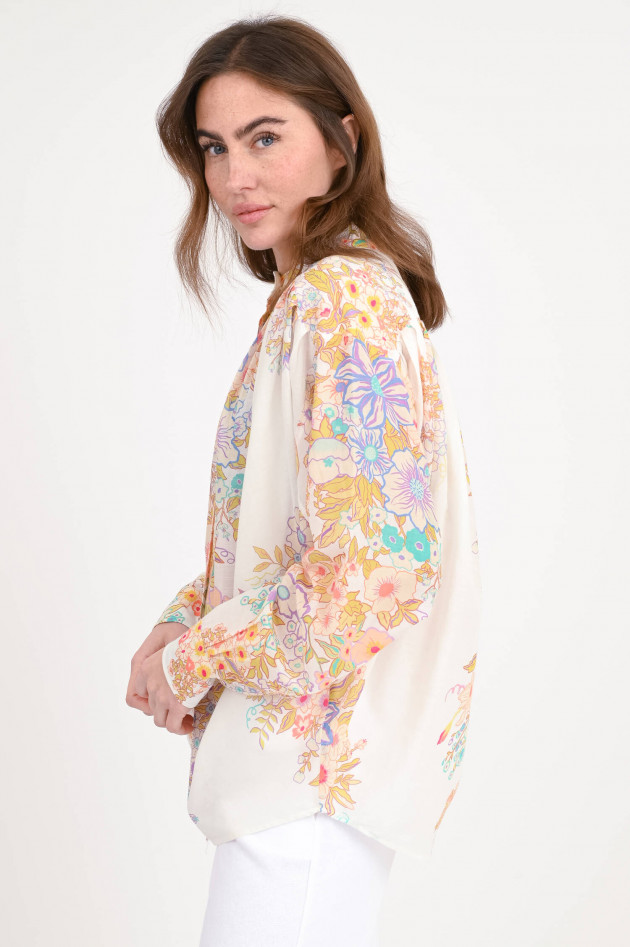 Love Joy Victory Blumen-Bluse SOLA in Weiß/Multicolor
