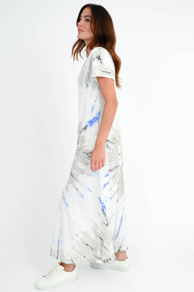 Love Joy Victory Jersey Kleid mit Batik-Muster in Weiß/Taupe