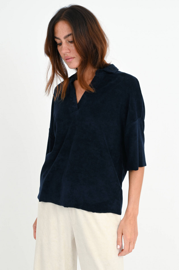 Love Joy Victory Frottee Poloshirt in Navy