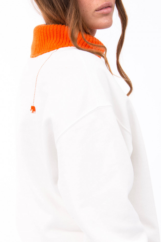 Love Joy Victory Oversized Sweater in Weiß/Orange