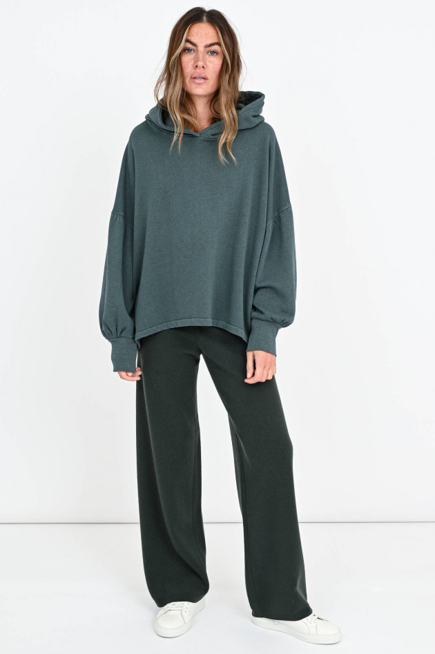 Love Joy Victory Hoodie mit gerafftem Ärmel in Smaragdgrün
