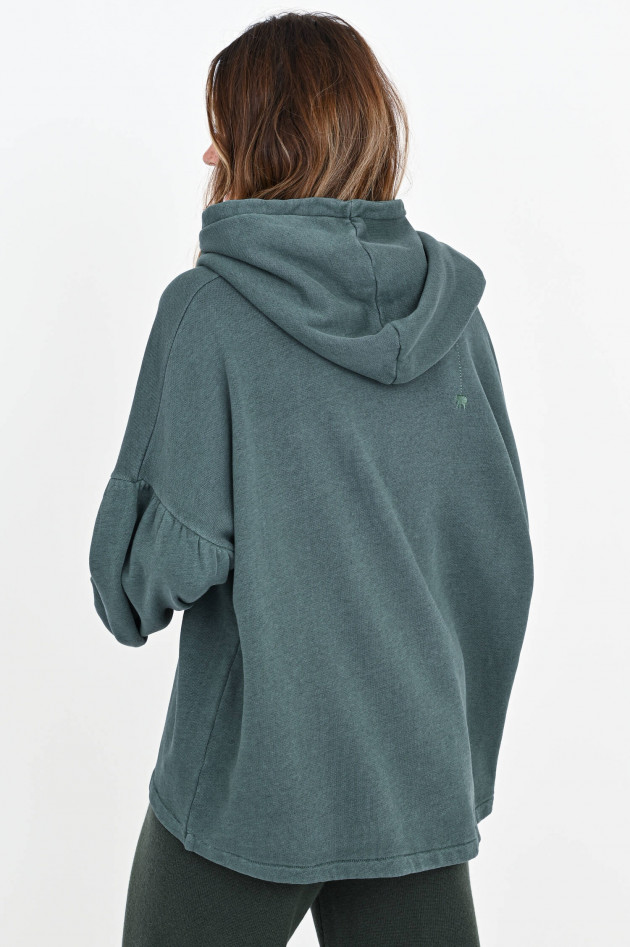 Love Joy Victory Hoodie mit gerafftem Ärmel in Smaragdgrün