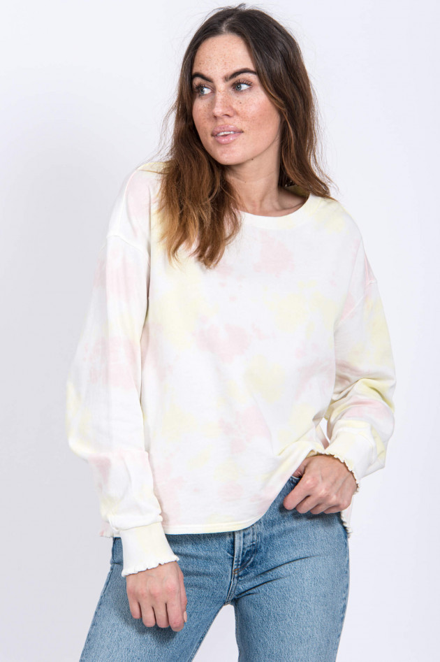 Love Joy Victory Sweater im Batik-Design in Rosé/Gelb