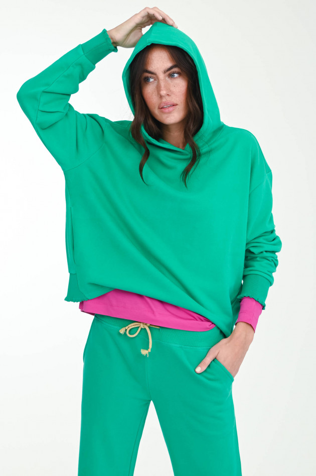 Love Joy Victory Hoodie mit Rüschen-Details in Smaragdgrün