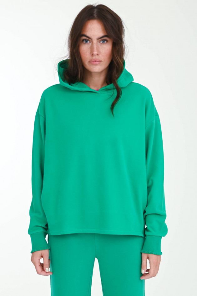 Love Joy Victory Hoodie mit Rüschen-Details in Smaragdgrün