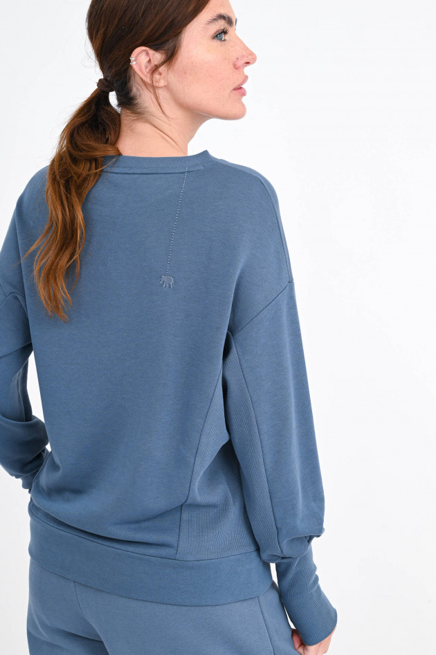 Love Joy Victory Sweater aus Baumwoll-Lyocell-Mix in Heidelbeerblau