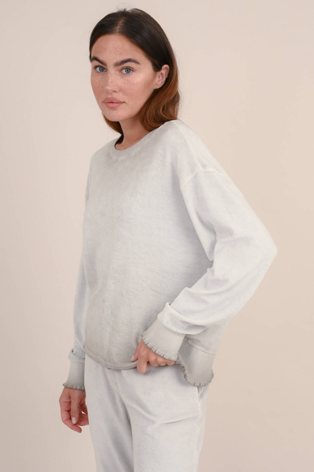 Love Joy Victory Velvet Terry Sweatshirt mit Rüschen in Grau