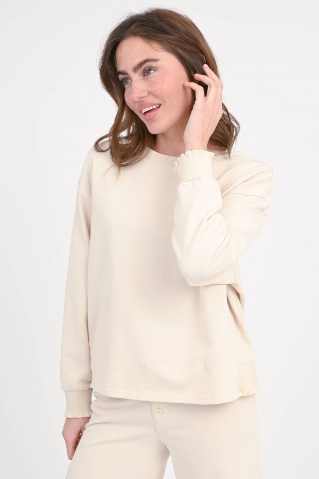 Love Joy Victory Sweatshirt mit Rüschen in Creme
