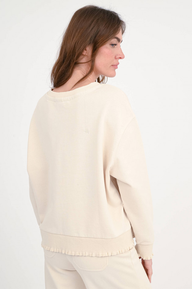 Love Joy Victory Sweatshirt mit Rüschen in Creme