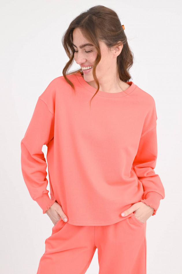Love Joy Victory Sweatshirt mit Rüschen in Koralle
