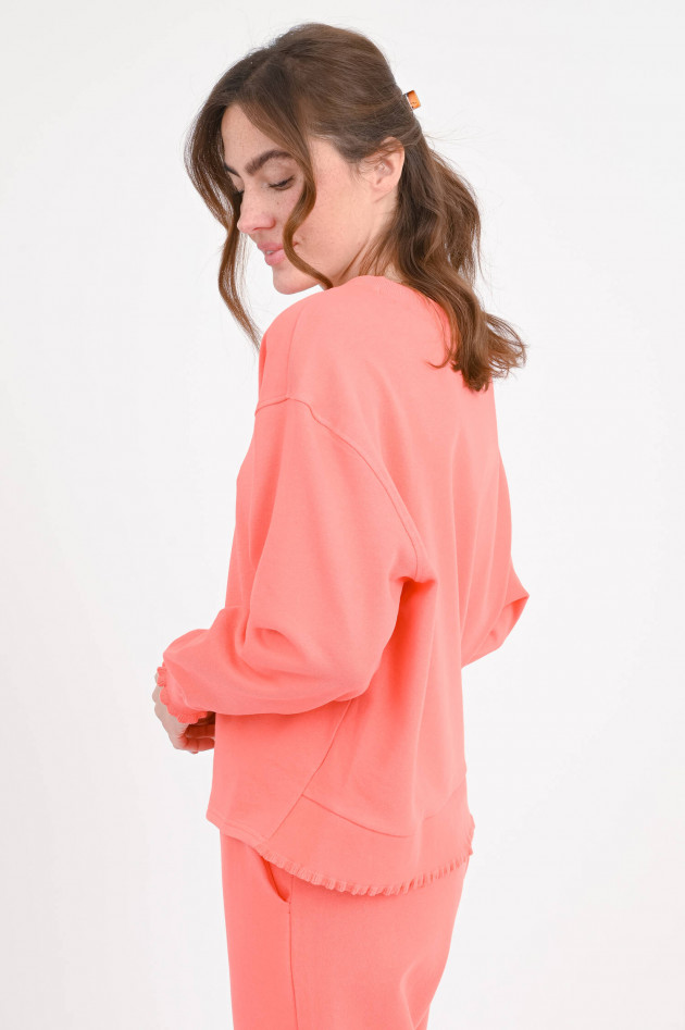 Love Joy Victory Sweatshirt mit Rüschen in Koralle