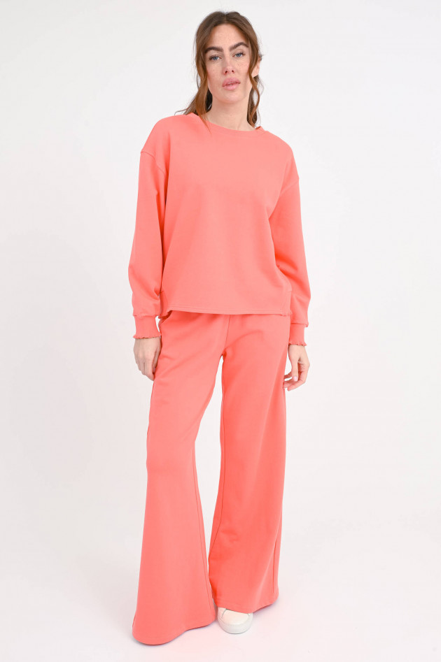 Love Joy Victory Sweatshirt mit Rüschen in Koralle