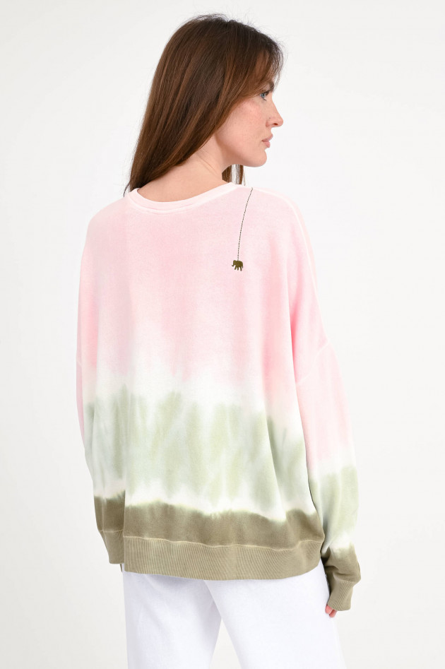 Love Joy Victory Oversize-Sweatshirt MOA im Batik-Look in Rosa/Grün
