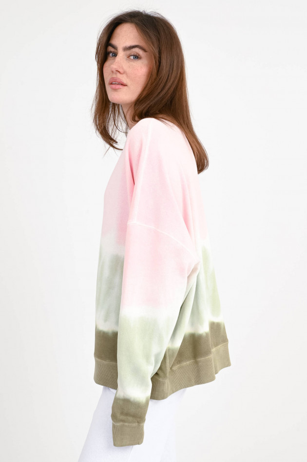 Love Joy Victory Oversize-Sweatshirt MOA im Batik-Look in Rosa/Grün