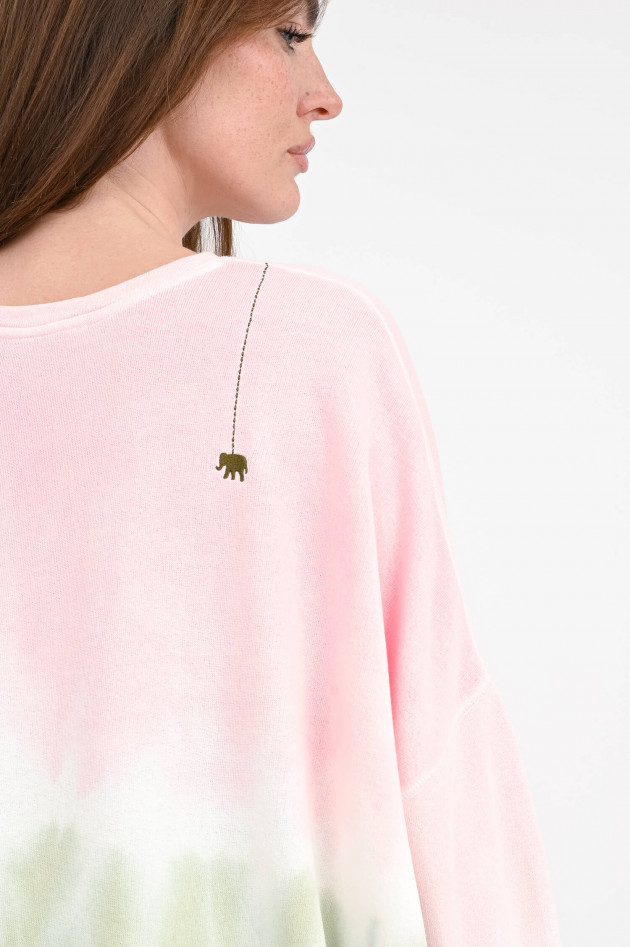 Love Joy Victory Oversize-Sweatshirt MOA im Batik-Look in Rosa/Grün