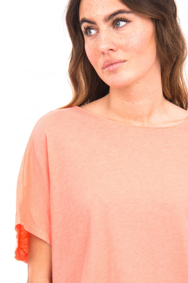 Love Joy Victory Kurzarm Shirt mit U-Boot-Ausschnitt in Koralle