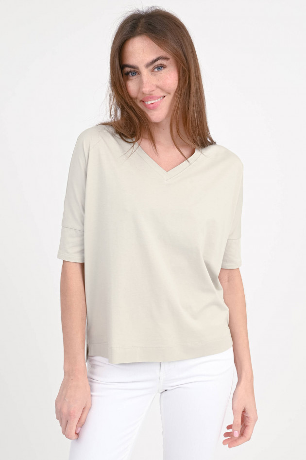 Love Joy Victory T-Shirt DHALIA mit V-Neck in Hellgrau