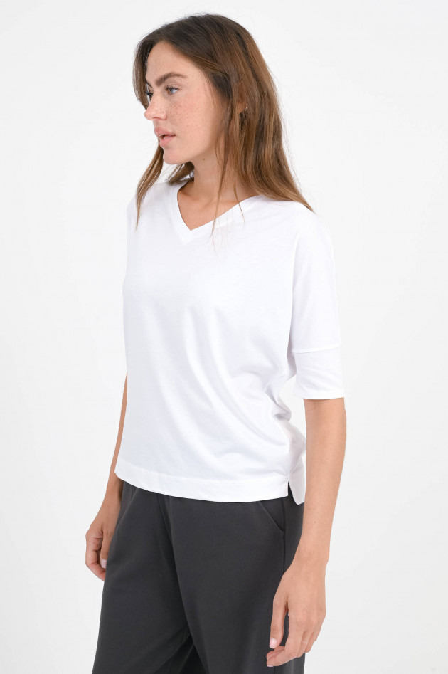 Love Joy Victory T-Shirt DAHLIA mit V-Neck in Weiß