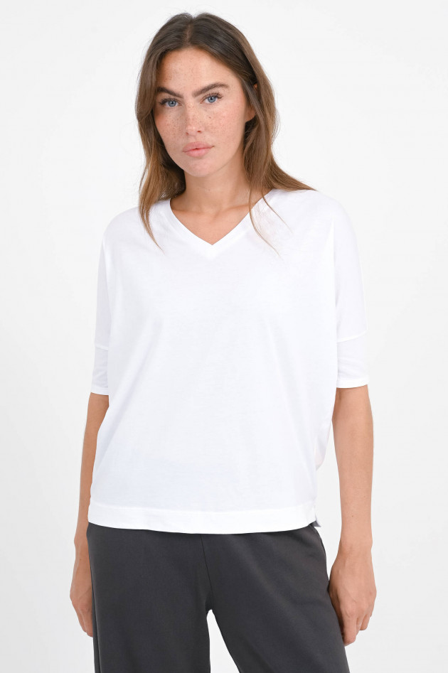 Love Joy Victory T-Shirt DAHLIA mit V-Neck in Weiß