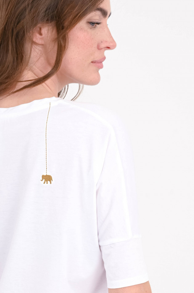 Love Joy Victory T-Shirt DAHLIA mit V-Neck in Weiß