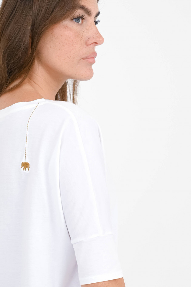 Love Joy Victory T-Shirt DAHLIA mit V-Neck in Weiß