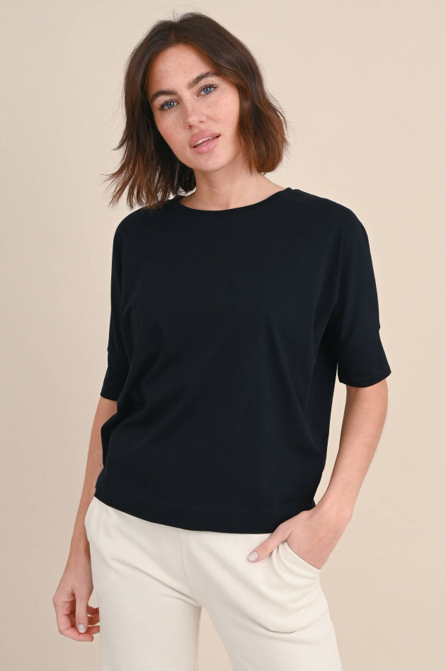 Love Joy Victory Lockeres Baumwoll Shirt in Schwarz
