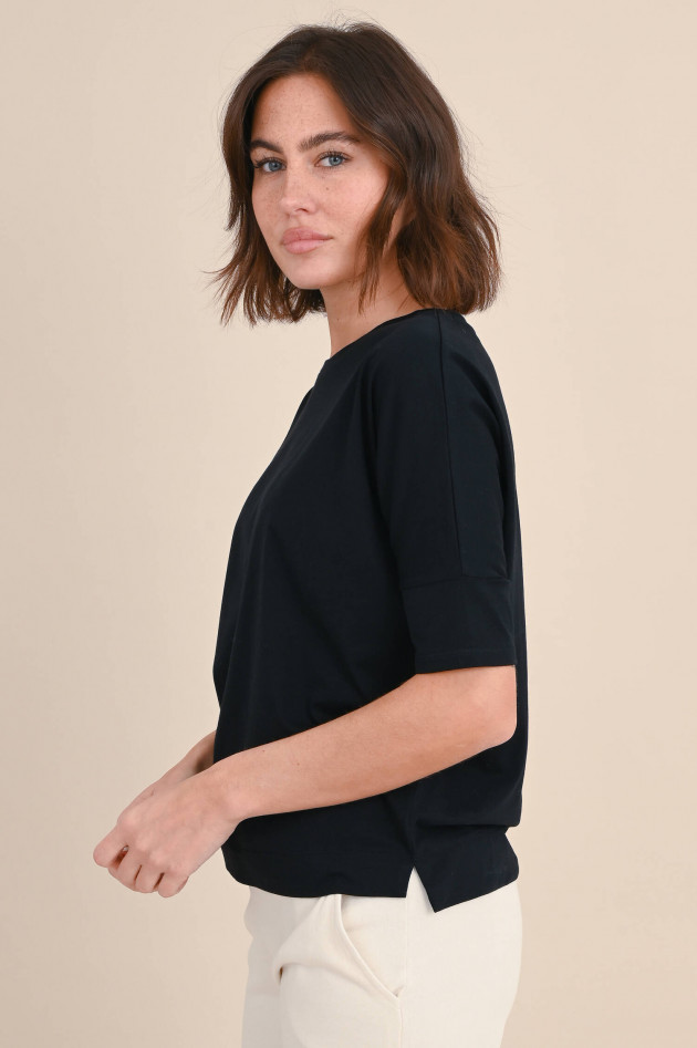 Love Joy Victory Lockeres Baumwoll Shirt in Schwarz