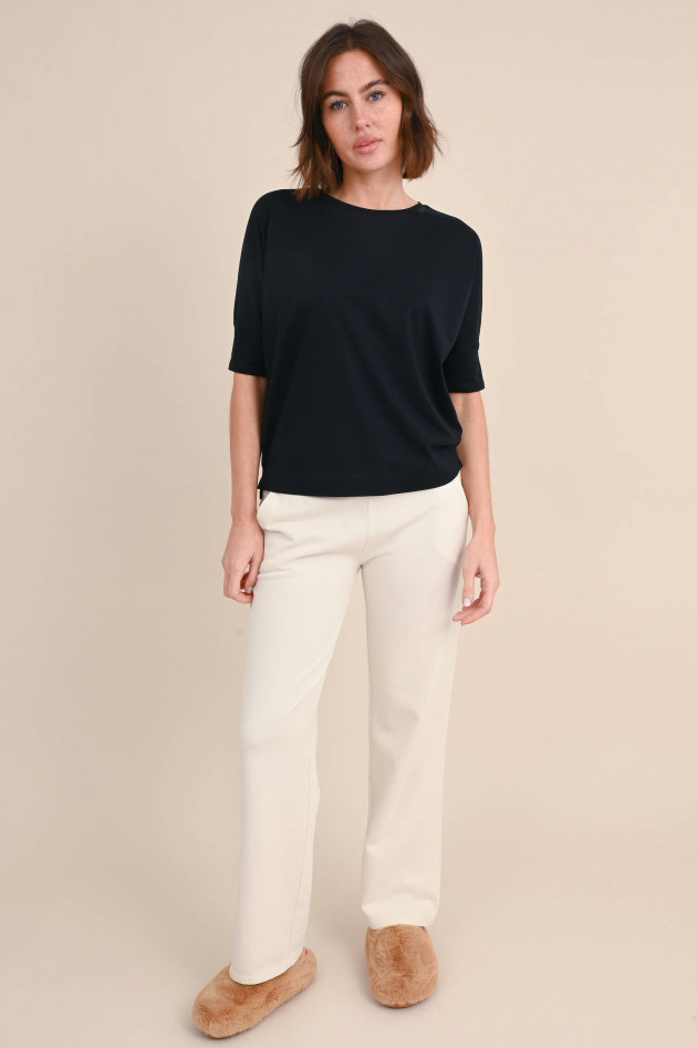 Love Joy Victory Lockeres Baumwoll Shirt in Schwarz