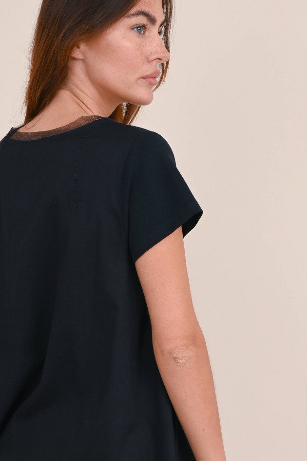 Love Joy Victory T-Shirt mit V-Neck in Schwarz