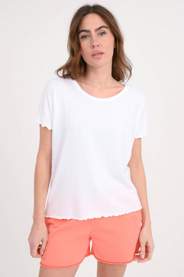 Love Joy Victory Shirt ADELA mit Rüschensaum in Weiß