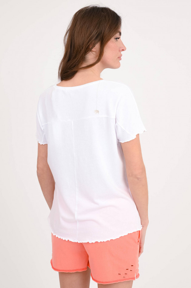 Love Joy Victory Shirt ADELA mit Rüschensaum in Weiß