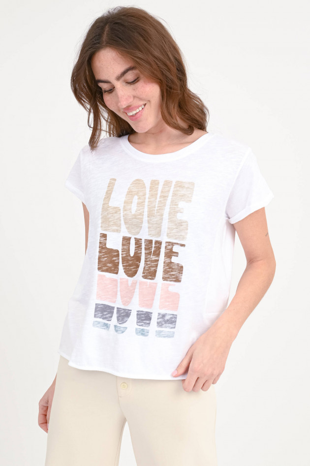 Love Joy Victory Baumwoll-Shirt LILY mit Love-Print in Weiß
