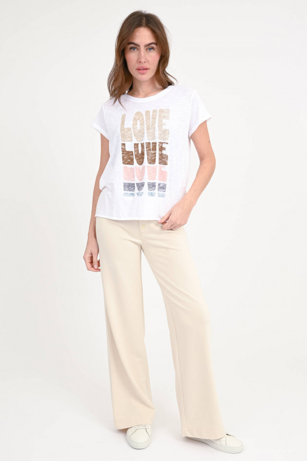 Love Joy Victory Baumwoll-Shirt LILY mit Love-Print in Weiß