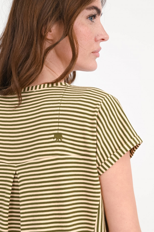 Love Joy Victory Gestreiftes-Shirt LILY in Dunkelgrün/Peach