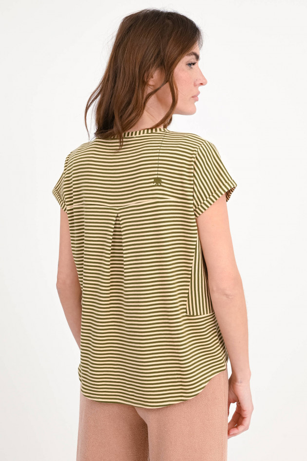 Love Joy Victory Gestreiftes-Shirt LILY in Dunkelgrün/Peach