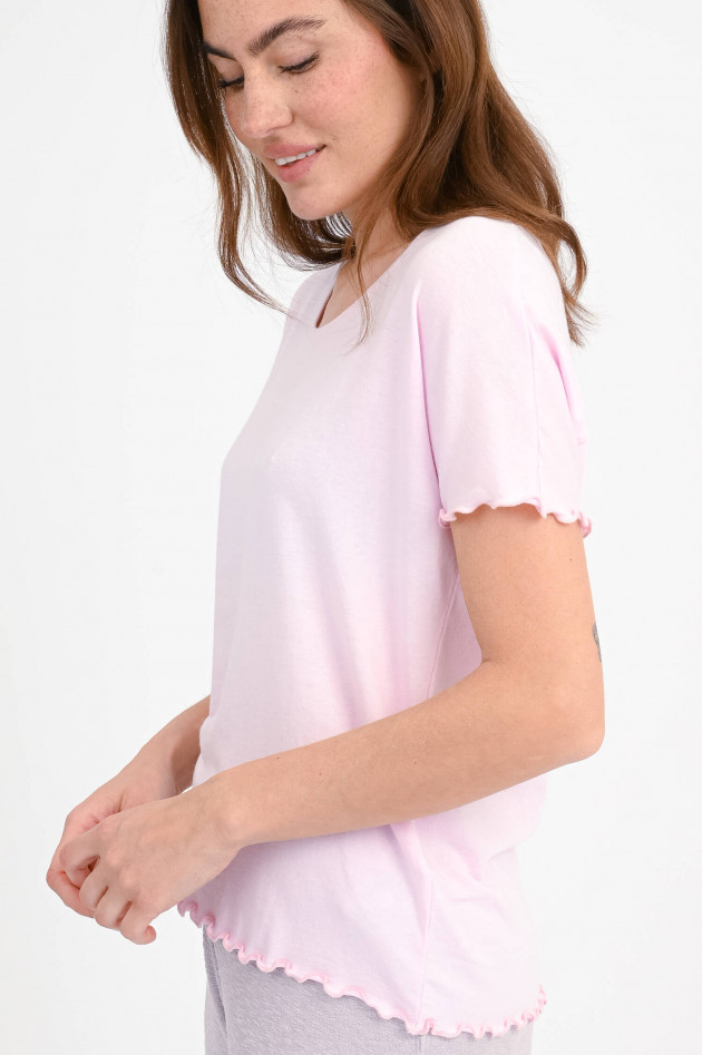 Love Joy Victory Shirt ADELA mit Rüschensaum in Rosa