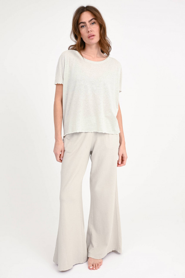 Love Joy Victory Glitzer-Shirt ADELA mit Rüschen-Saum in Silber
