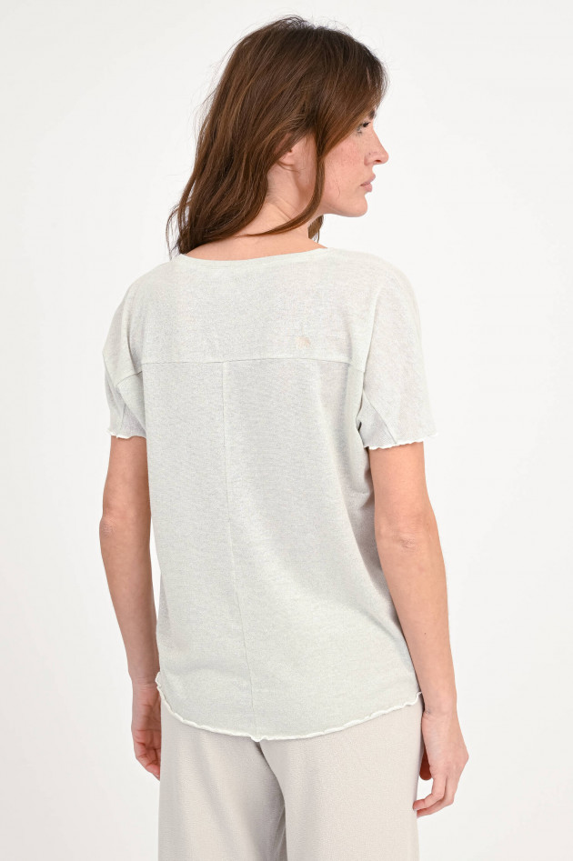 Love Joy Victory Glitzer-Shirt ADELA mit Rüschen-Saum in Silber