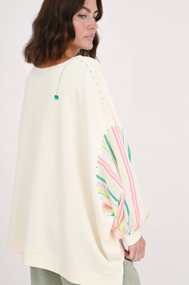 Love Joy Victory Oversize Sweater in Creme/Multicolor