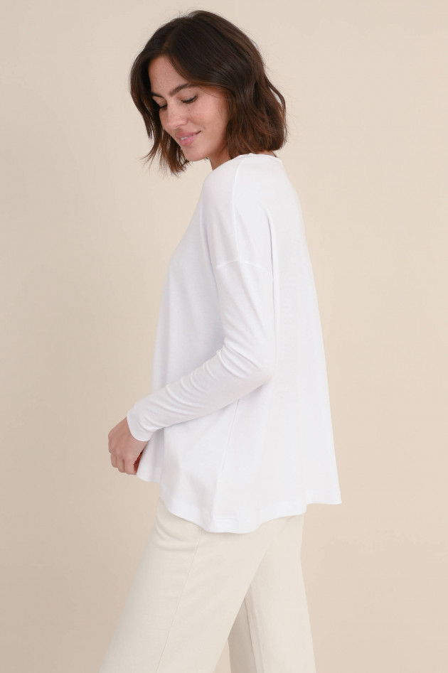 Love Joy Victory Langarmshirt aus Bio-Baumwolle in Weiß