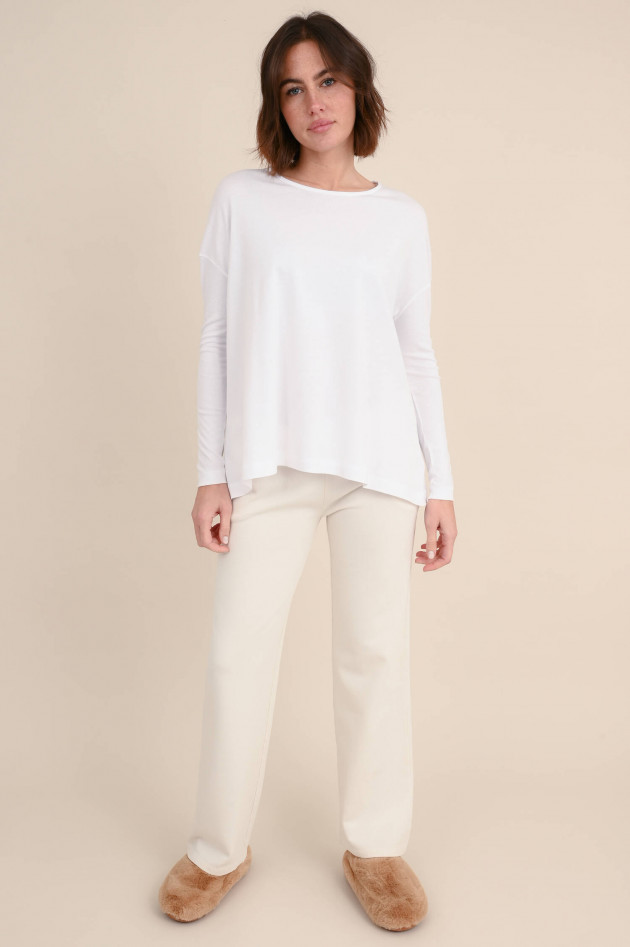 Love Joy Victory Langarmshirt aus Bio-Baumwolle in Weiß