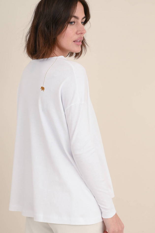Love Joy Victory Langarmshirt aus Bio-Baumwolle in Weiß