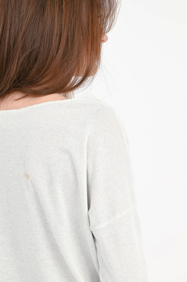 Love Joy Victory Pailletten-Shirt MELINA mit Elastikbund in Silber