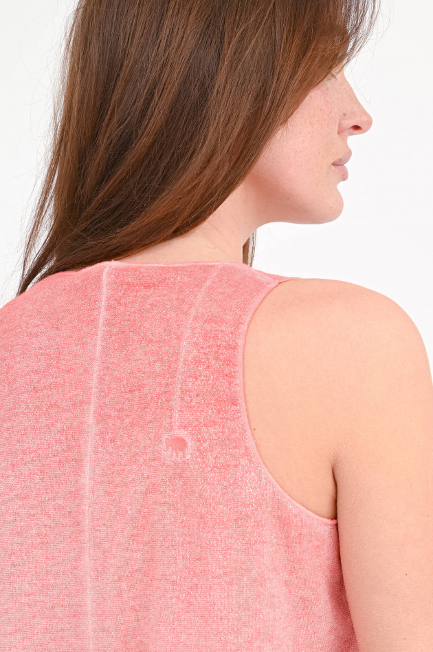 Love Joy Victory Glitzer-Top LUA mit V-Neck in Koralle