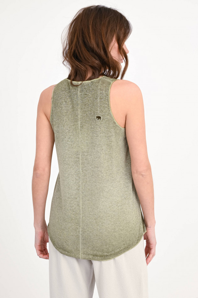 Love Joy Victory Glitzer-Top LUA mit V-Neck in Dark Green