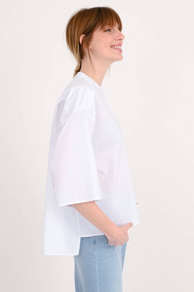 Lu Li Lina Bluse mit kurzen Ärmeln in Weiß